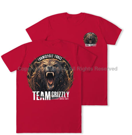 Formidable Force 'Team Grizzly' Double Printed T-Shirt - Red