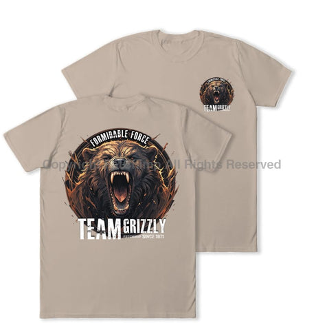 Formidable Force 'Team Grizzly' Double Printed T-Shirt - Sand