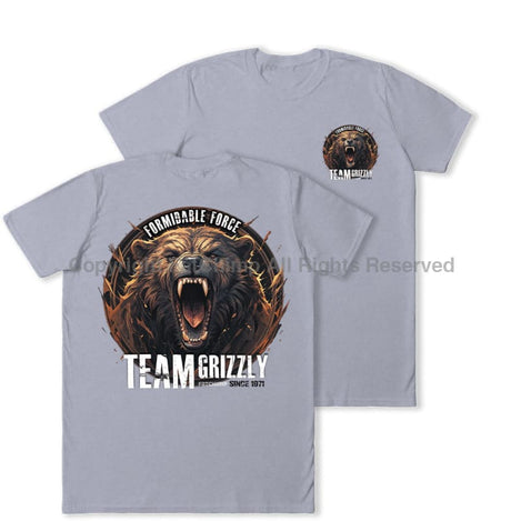Formidable Force 'Team Grizzly' Double Printed T-Shirt - Sports Grey