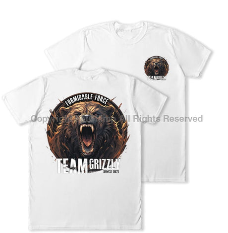 Formidable Force 'Team Grizzly' Double Printed T-Shirt - White