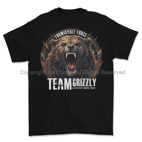 Formidable Force 'Team Grizzly' Printed T-Shirt - Black