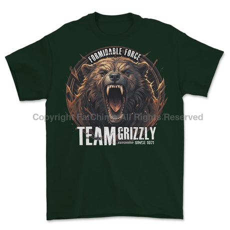 Formidable Force 'Team Grizzly' Printed T-Shirt - Commando Green