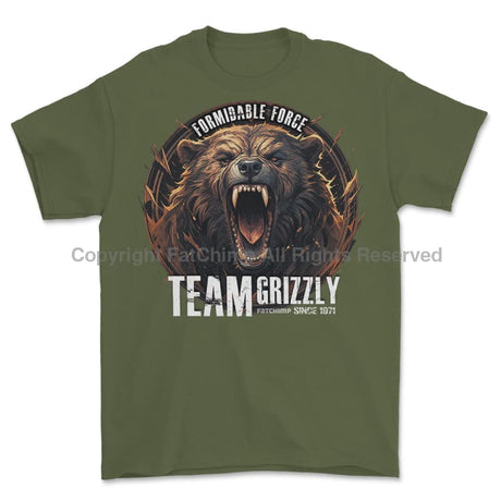 Formidable Force 'Team Grizzly' Printed T-Shirt - Military Green