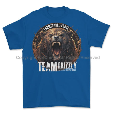 Formidable Force 'Team Grizzly' Printed T-Shirt - Royal Blue