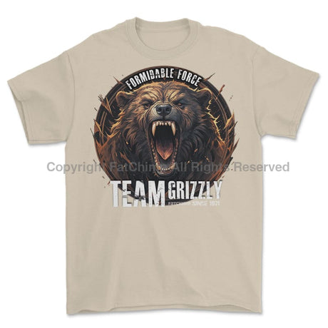 Formidable Force 'Team Grizzly' Printed T-Shirt - Sand