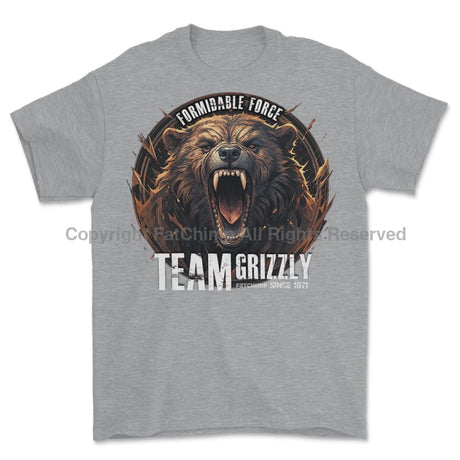 Formidable Force 'Team Grizzly' Printed T-Shirt - Sports Grey