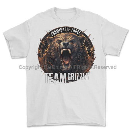 Formidable Force 'Team Grizzly' Printed T-Shirt - White