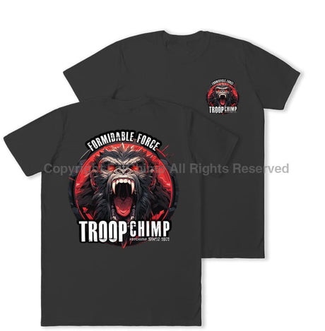 Formidable Force 'Troop Chimp' Double Printed T-Shirt - Black