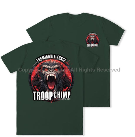 Formidable Force 'Troop Chimp' Double Printed T-Shirt - Commando Green