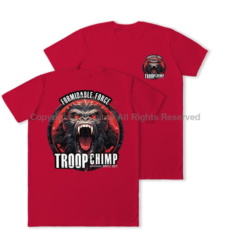 Formidable Force 'Troop Chimp' Double Printed T-Shirt - Red
