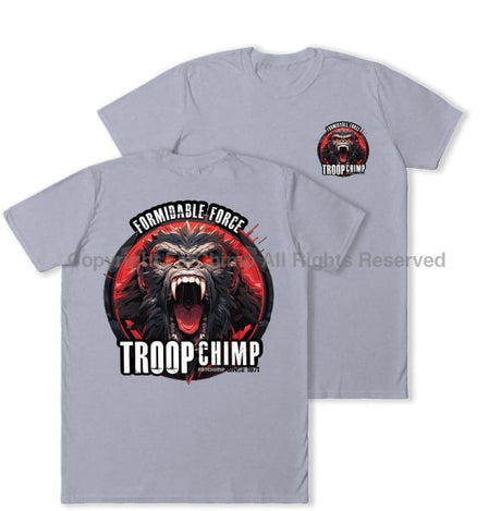 Formidable Force 'Troop Chimp' Double Printed T-Shirt - Sports Grey