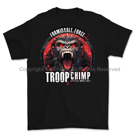 Formidable Force 'Troop Chimp' Printed T-Shirt - Black