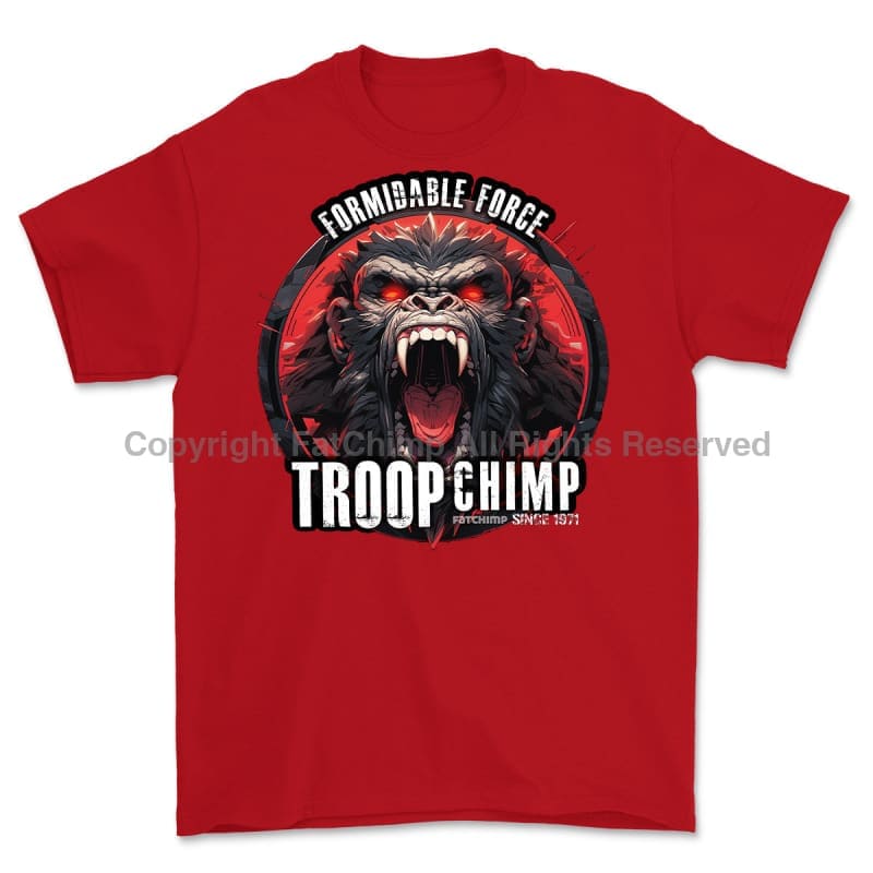 Formidable Force 'Troop Chimp' Printed T-Shirt - Red