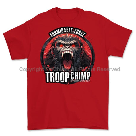 Formidable Force 'Troop Chimp' Printed T-Shirt - Red