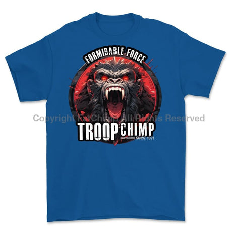 Formidable Force 'Troop Chimp' Printed T-Shirt - Royal Blue