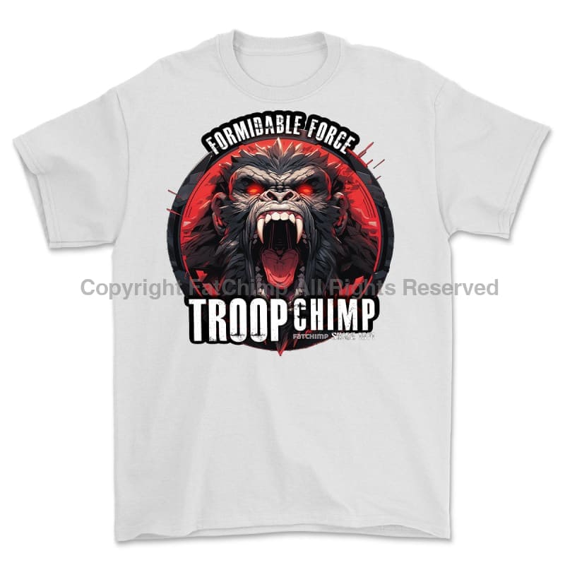 Formidable Force 'Troop Chimp' Printed T-Shirt - White
