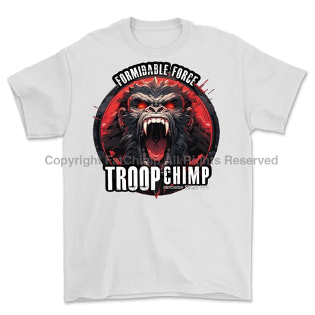Formidable Force 'Troop Chimp' Printed T-Shirt - White