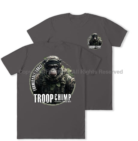Formidable Force 'Troop Chimp QRF' Double Printed T-Shirt - Charcoal