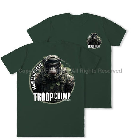 Formidable Force 'Troop Chimp QRF' Double Printed T-Shirt - Commando Green