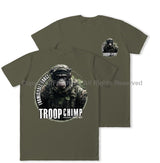 Formidable Force 'Troop Chimp QRF' Double Printed T-Shirt - Military Green