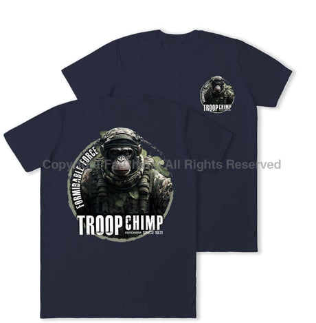 Formidable Force 'Troop Chimp QRF' Double Printed T-Shirt - Navy Blue