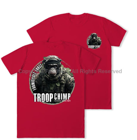 Formidable Force 'Troop Chimp QRF' Double Printed T-Shirt - Red