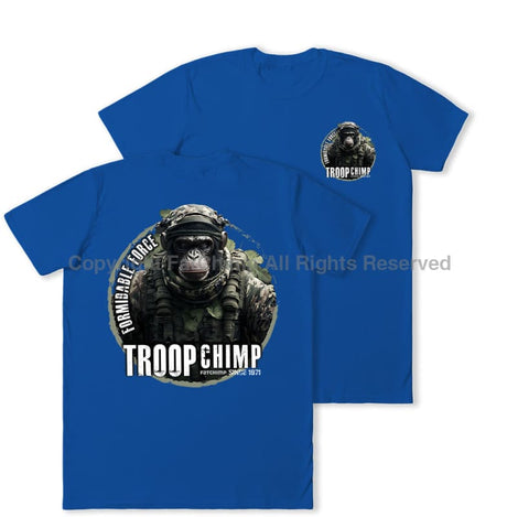 Formidable Force 'Troop Chimp QRF' Double Printed T-Shirt - Royal Blue