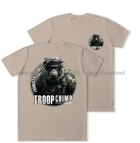Formidable Force 'Troop Chimp QRF' Double Printed T-Shirt - Sand