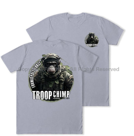 Formidable Force 'Troop Chimp QRF' Double Printed T-Shirt - Sports Grey
