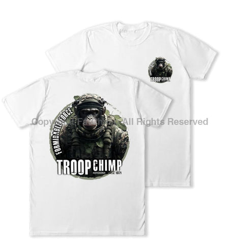 Formidable Force 'Troop Chimp QRF' Double Printed T-Shirt - White