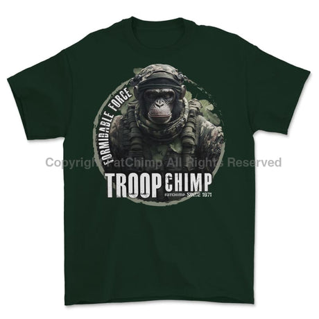 Formidable Force 'Troop Chimp QRF' Printed T-Shirt - Commando Green