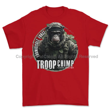 Formidable Force 'Troop Chimp QRF' Printed T-Shirt - Red