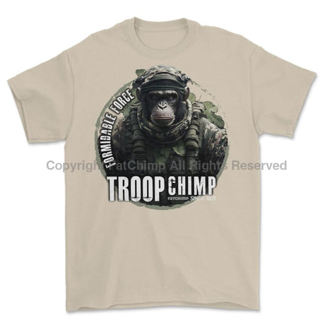 Formidable Force 'Troop Chimp QRF' Printed T-Shirt - Sand