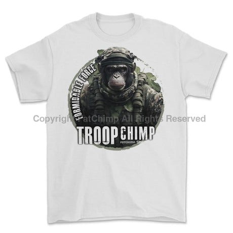 Formidable Force 'Troop Chimp QRF' Printed T-Shirt - White