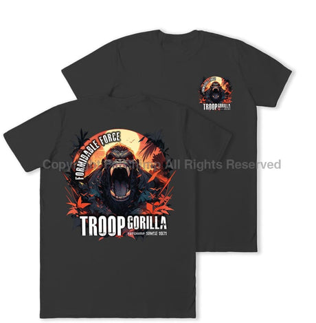 Formidable Force 'Troop Gorilla' Double Printed T-Shirt - Black