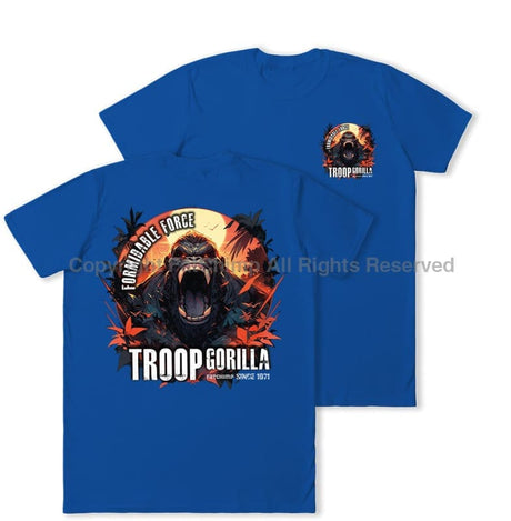 Formidable Force 'Troop Gorilla' Double Printed T-Shirt - Royal Blue