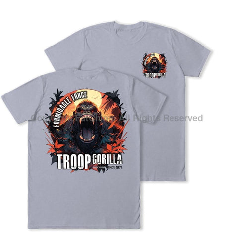 Formidable Force 'Troop Gorilla' Double Printed T-Shirt - Sports Grey