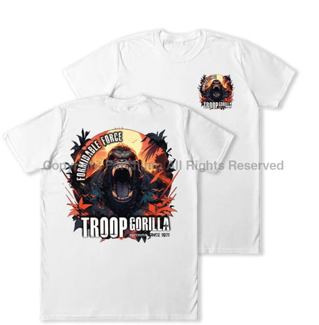 Formidable Force 'Troop Gorilla' Double Printed T-Shirt - White
