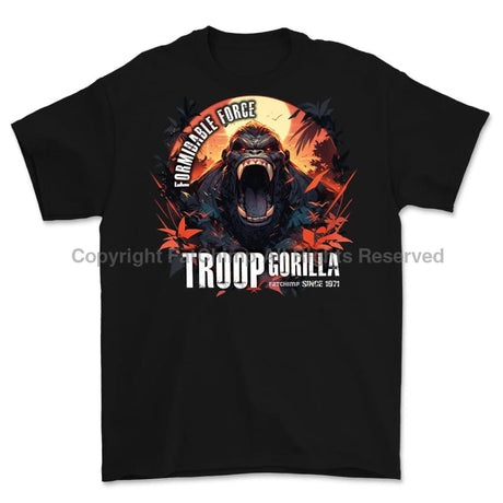 Formidable Force 'Troop Gorilla' Printed T-Shirt - Black