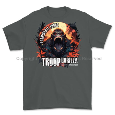Formidable Force 'Troop Gorilla' Printed T-Shirt - Charcoal