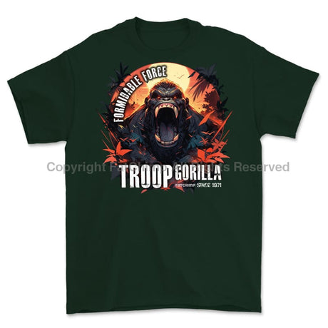 Formidable Force 'Troop Gorilla' Printed T-Shirt - Commando Green