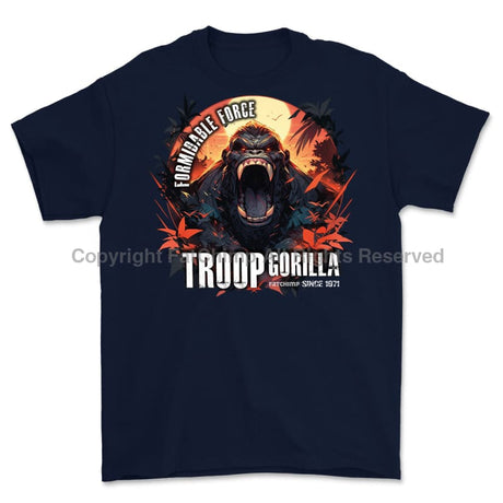 Formidable Force 'Troop Gorilla' Printed T-Shirt - Navy Blue