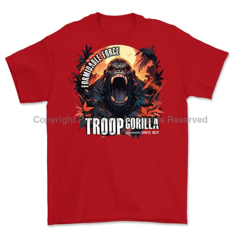 Formidable Force 'Troop Gorilla' Printed T-Shirt - Red