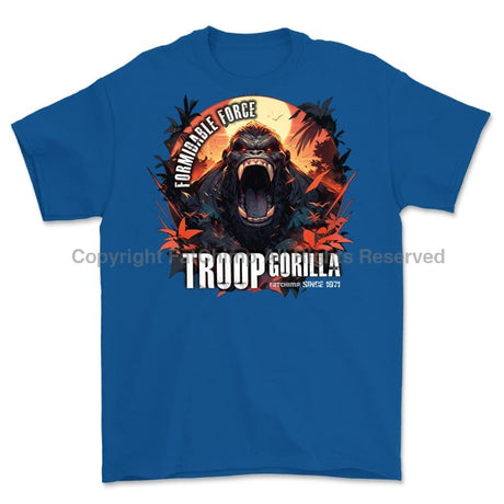 Formidable Force 'Troop Gorilla' Printed T-Shirt - Royal Blue