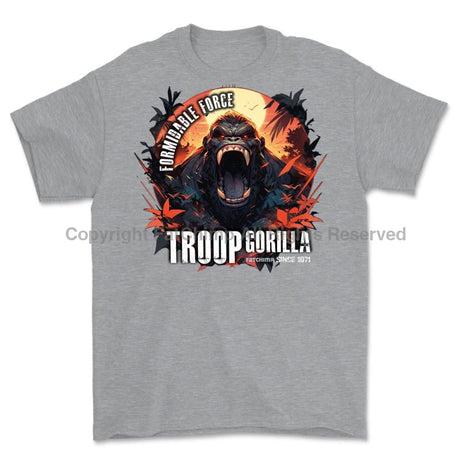 Formidable Force 'Troop Gorilla' Printed T-Shirt - Sports Grey