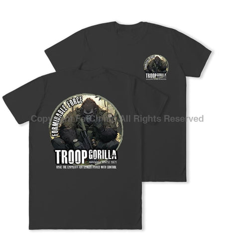 Formidable Force 'Troop Gorilla QRF' Double Printed T-Shirt - Black