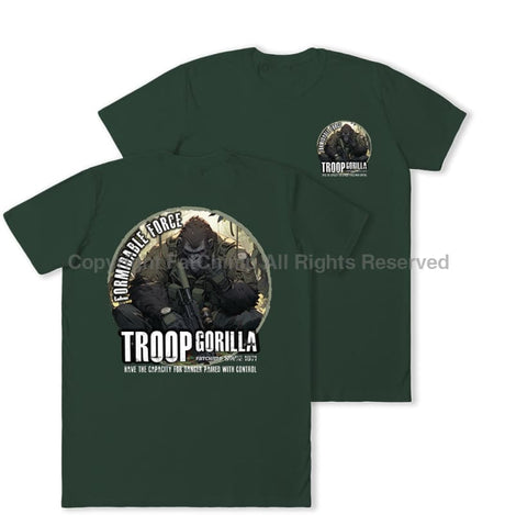 Formidable Force 'Troop Gorilla QRF' Double Printed T-Shirt - Commando Green