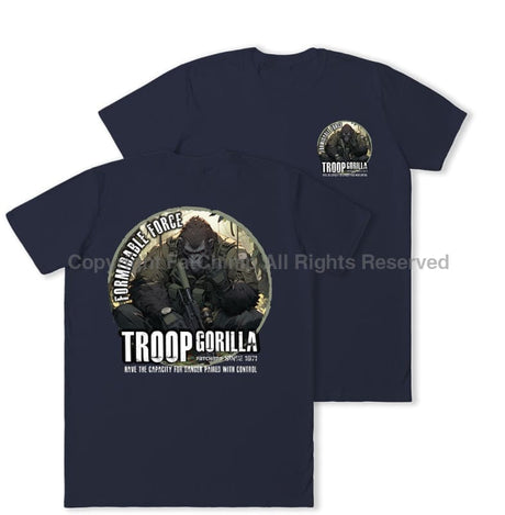 Formidable Force 'Troop Gorilla QRF' Double Printed T-Shirt - Navy Blue