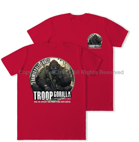 Formidable Force 'Troop Gorilla QRF' Double Printed T-Shirt - Red