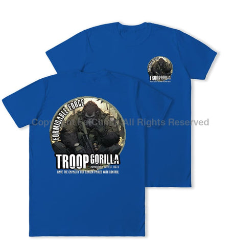 Formidable Force 'Troop Gorilla QRF' Double Printed T-Shirt - Royal Blue